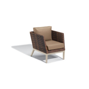 Salino Wicker Club Chair &#8211; Nauticau Faux Leather Cushions